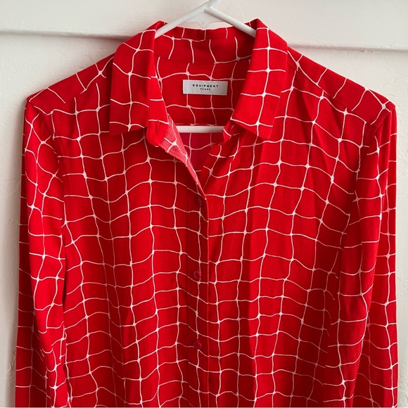 Equipment Femme Red Button Down Blouse XS - Picture 2 of 8
